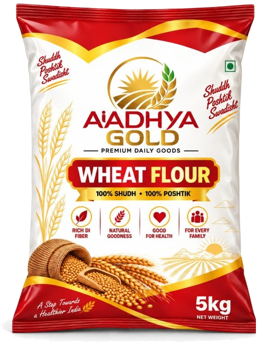 AIADHYA GOLD Chakki Fresh Atta 5kg