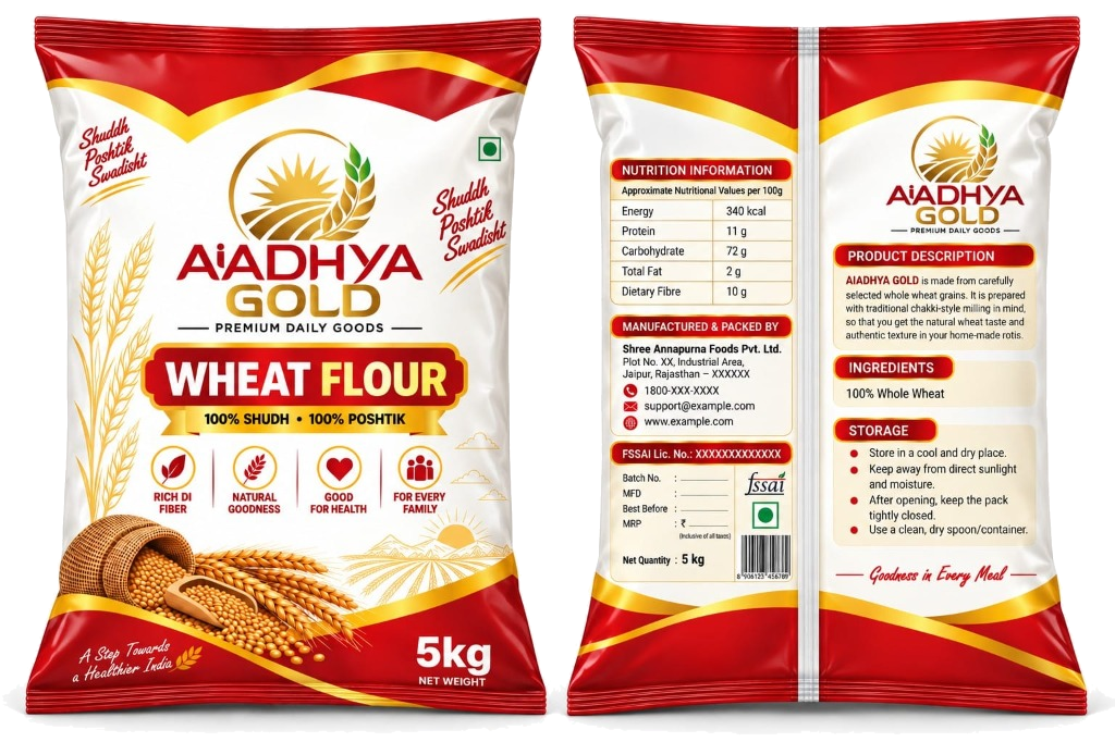 AIADHYA GOLD Whole Wheat Flour Pack