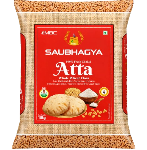 MBC SAUBHAGYA 100% Fresh Chakki Atta (10 Kg) - 100% Pure Chakki Fresh Atta Renukoot Sonebhadra